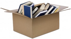 Books in a cardboard box